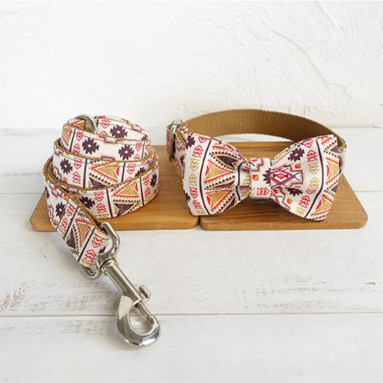 MUTTCO Dog Collar & Leash Set with Bowtie for Labrador & Golden Retriever - UDC-058 Large