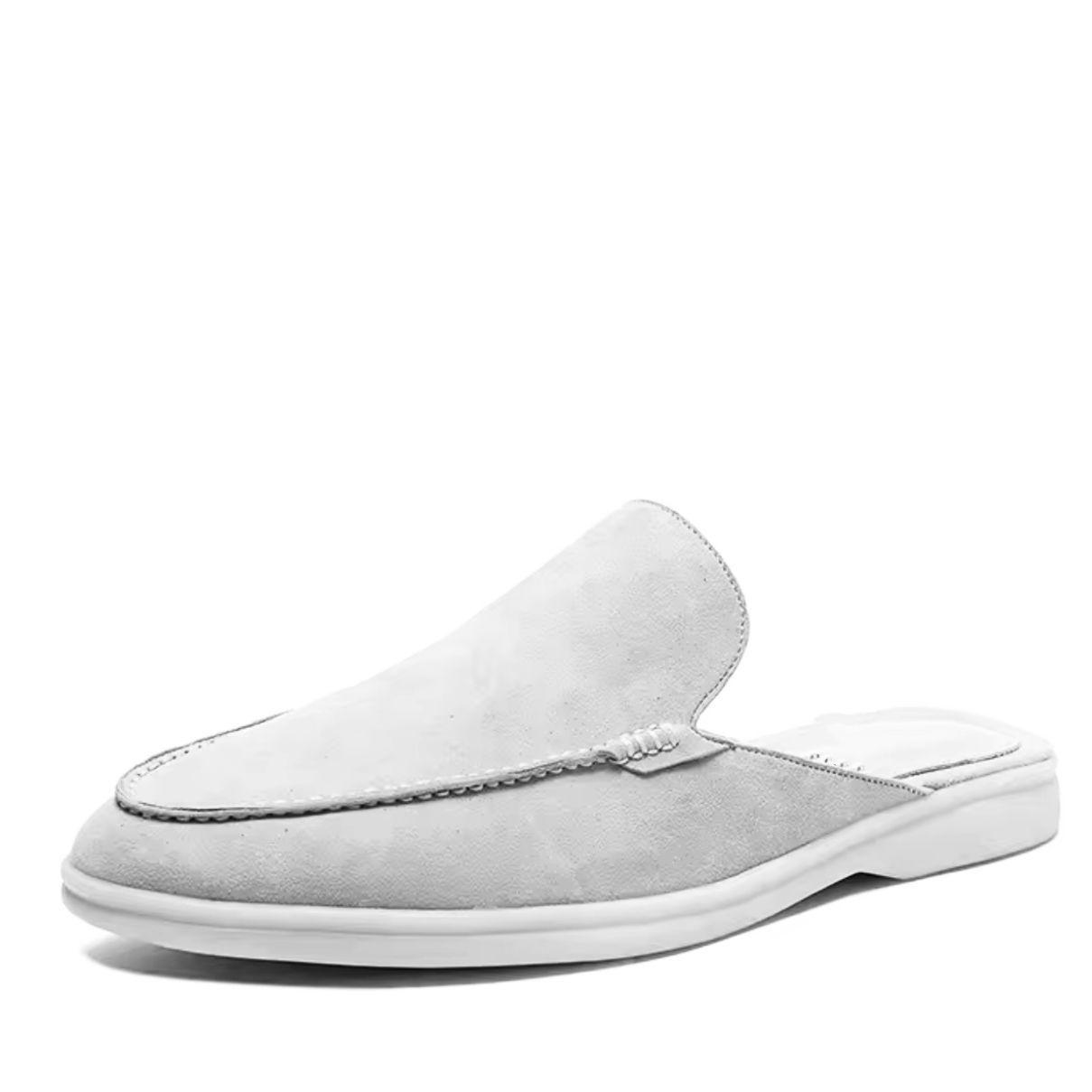 Ciabatte estive da uomo slip-on a tacco basso e punta chiusa nei colori nero, grigio e caffè 45 colore grigio