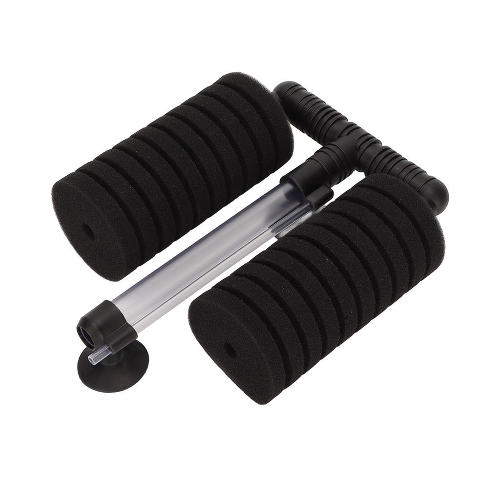 Aquarium Double Bio Sponge Filter High Efficiency Detachable Aquarium Water Filter with 2 Suction