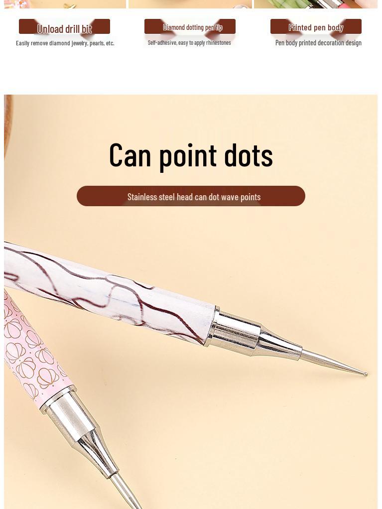 Dual-Ended Rhinestone Wax Pencil for Nail Art