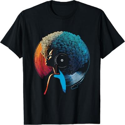 African American Vinyl - Retro 70s 80s Funk Afro Disco Soul T-Shirt
