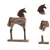 Moderne Pferdefigur, Tischdekoration, handbemalt, 25 x 6,5 x 36,5 cm, für Hotels, Bücherregale und