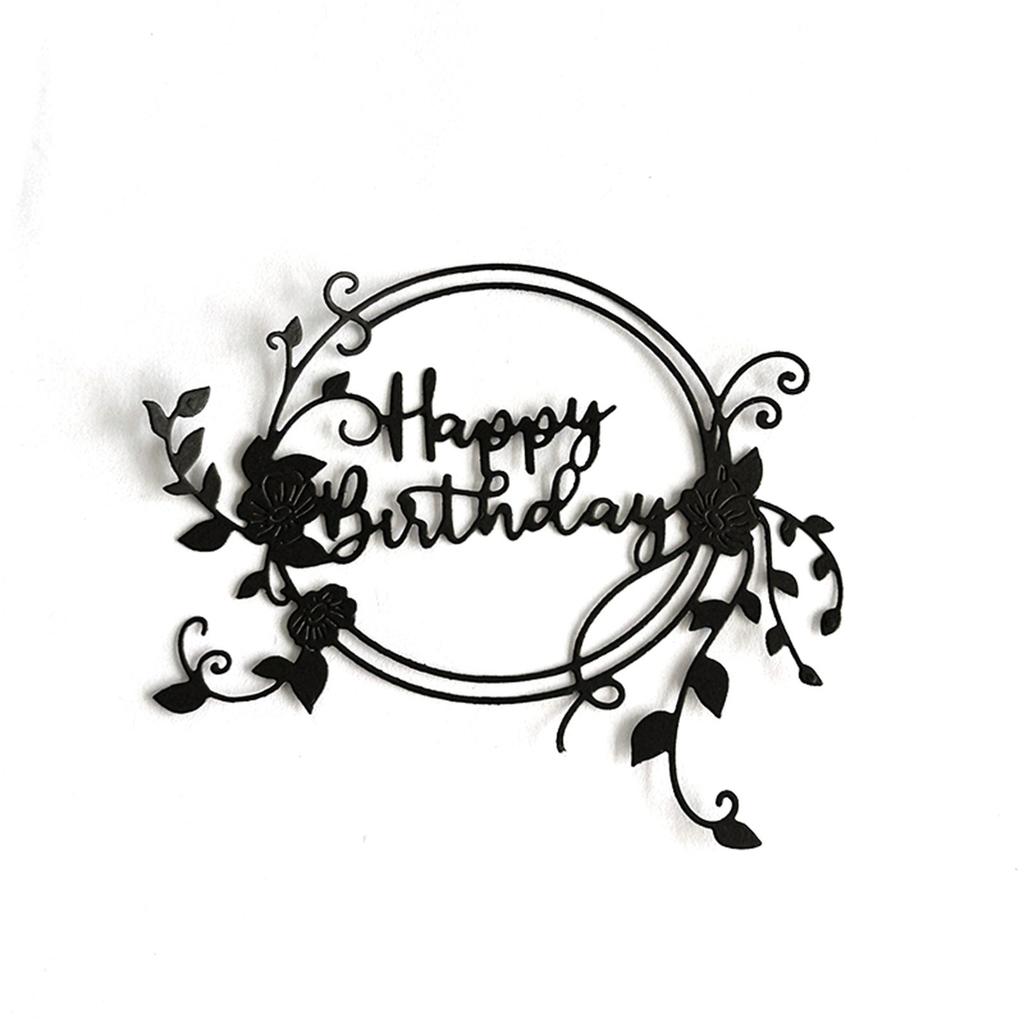 Wreath Cutting Dies for Photo Journal Scrapbooking Card Decorations Embossing Stencils Happy Birthday Die Cuts