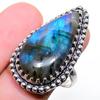 Labradorite Gemstone Handmade 925 Sterling Silver Jewelry Ring Size 8