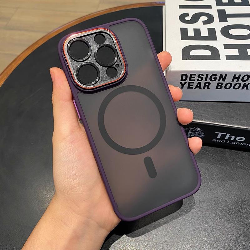 Applicable To Apple 16promax Metal Lens Ring Mobile Phone Case IPhone 14Pro Skin Scrub Protective Case 13