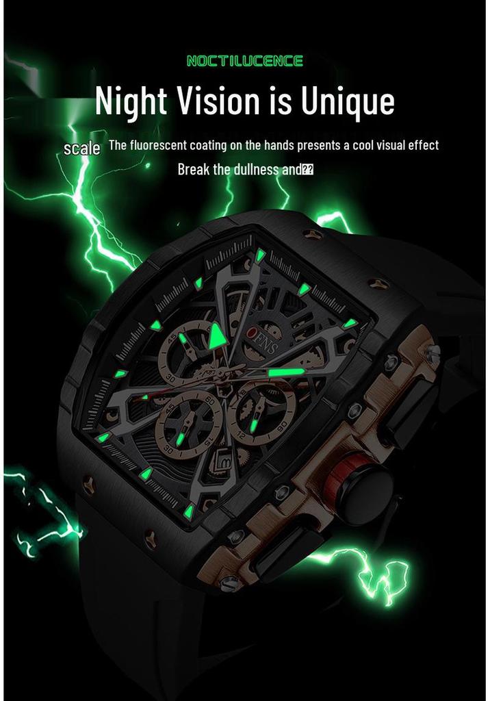 Oufanni Quartz Creative Barrel Men's Waterproof Business Watch