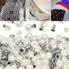 100 Stuks Ronde Imitatie Parel Klinknagels Stud DIY Bruidsjurk Decor Klinknagel Parels Set Kleding Schoenen Tas Hoed Accessoires Kralen Spikes