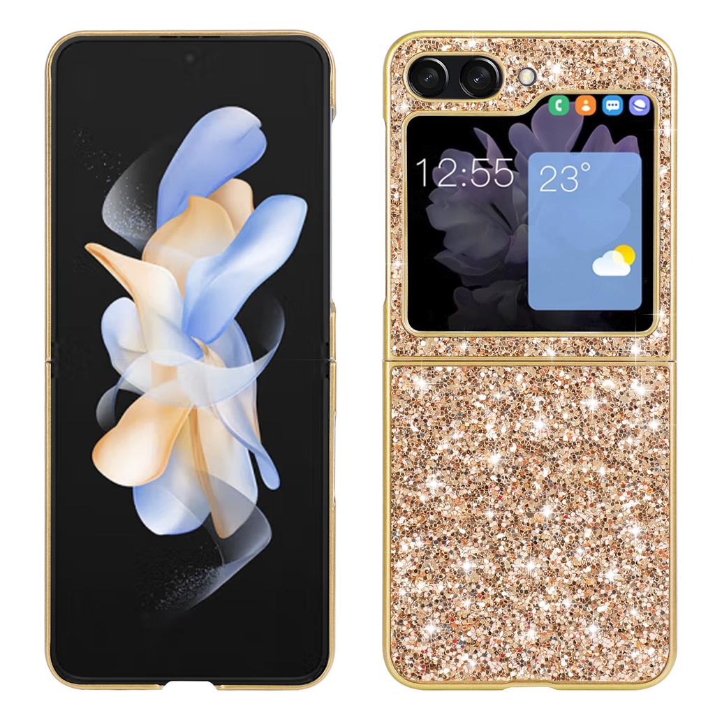 Applicable to Samsung zflip7 mobile phone case electroplating diamond glitter sticker skin zflip4 anti-drop folding screen protective case Z6