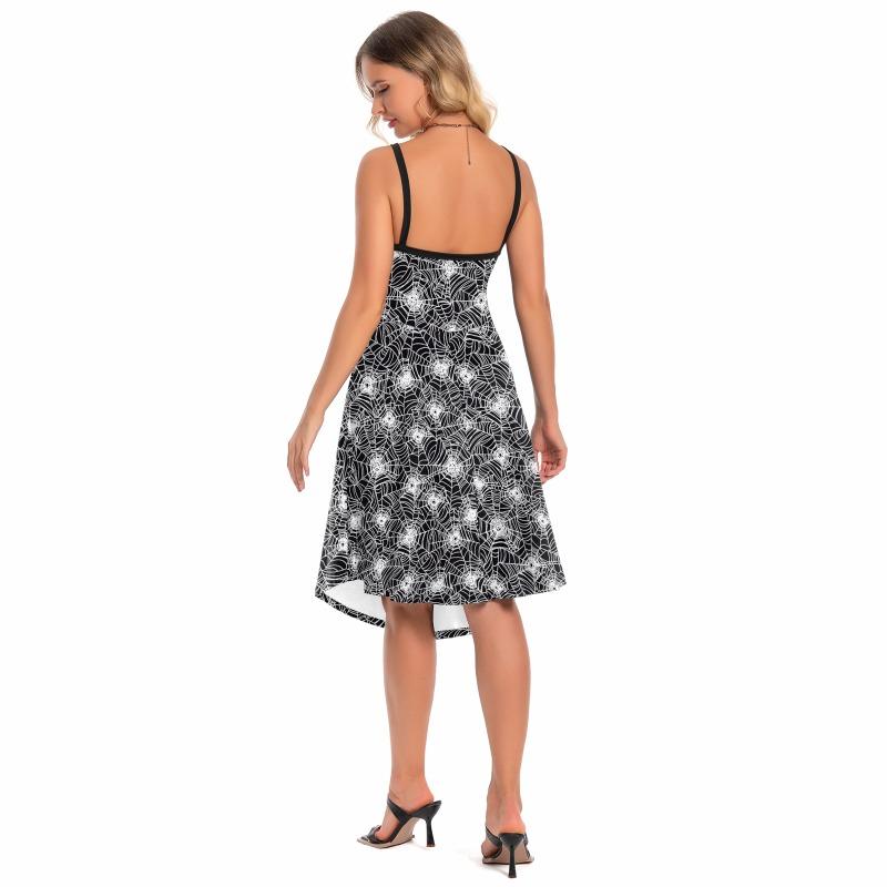 Summer hot-selling skull print new halloween skirt female sexy suspender women's dress
