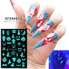 12sheet Luminous Halloween Nail sticker Fluorescent Stickers Glow In The Dark Self Adhesive Halloween Nail Art Stickers
