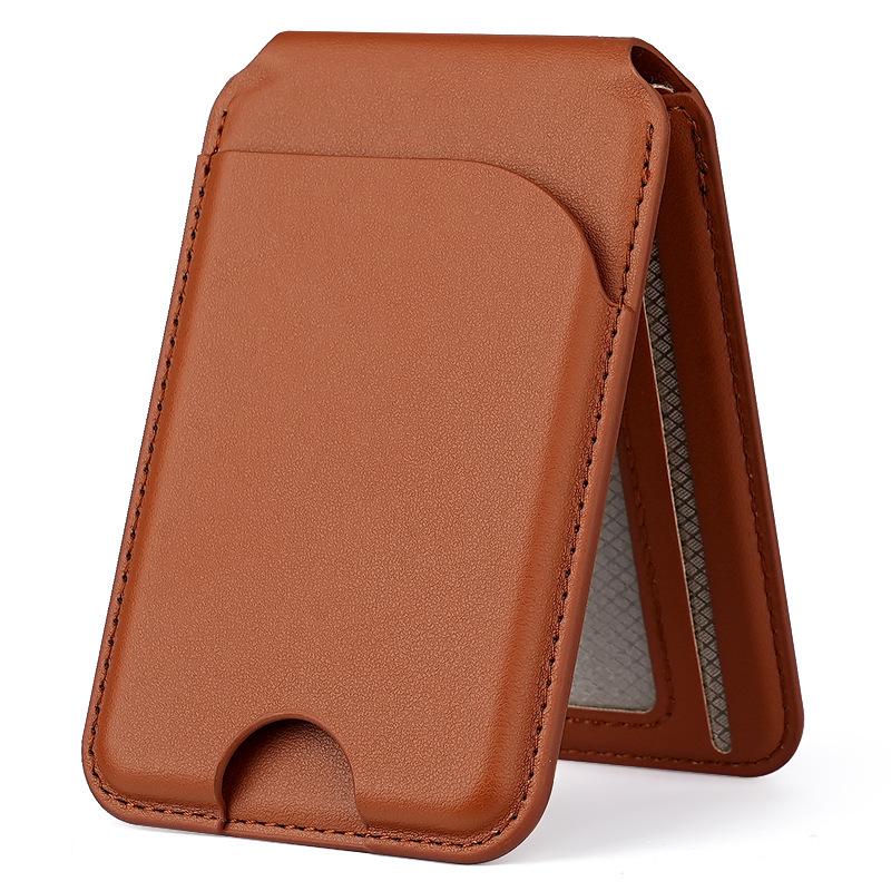 Portacarte Magnetico in Pelle MagSafe per iPhone 12-17, Custodia Flip Universale Multifunzione Apple 16