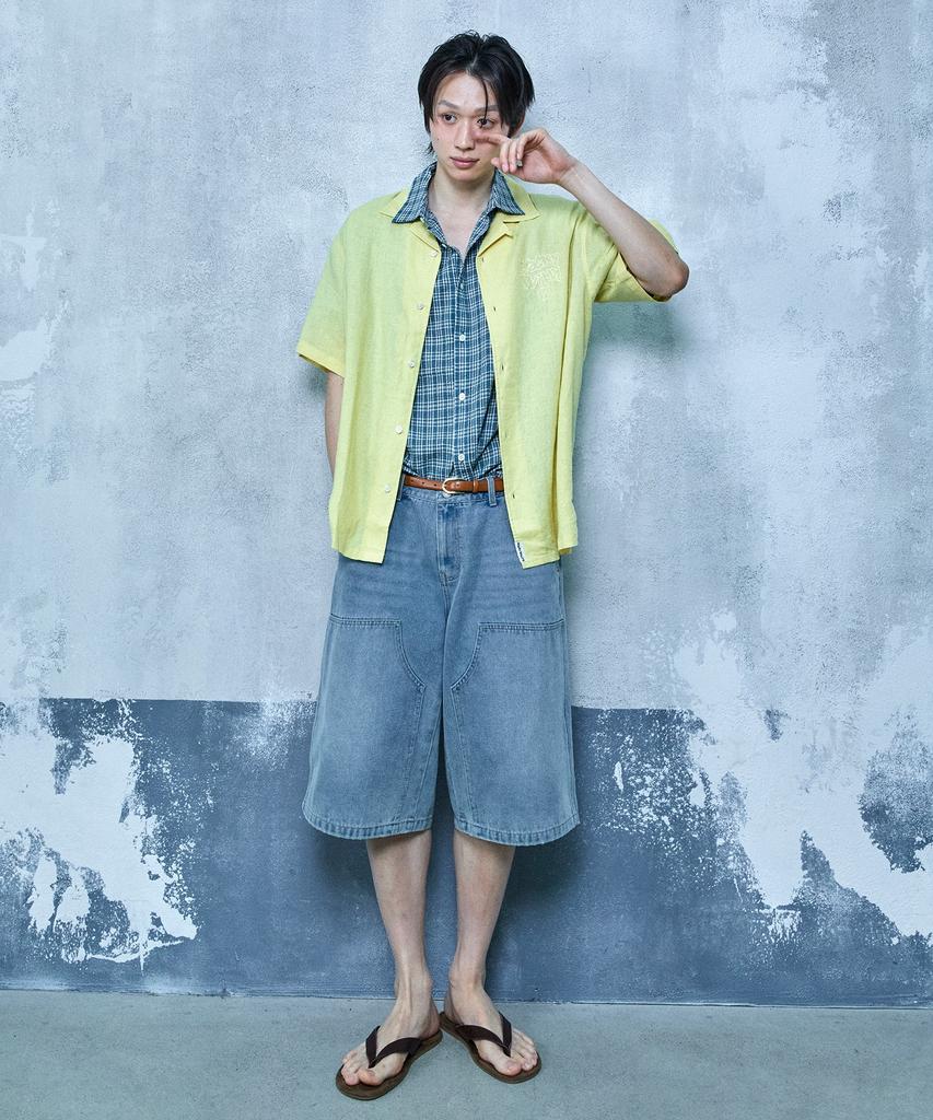 WACKY WILLY Double Knee Denim Shorts Blue