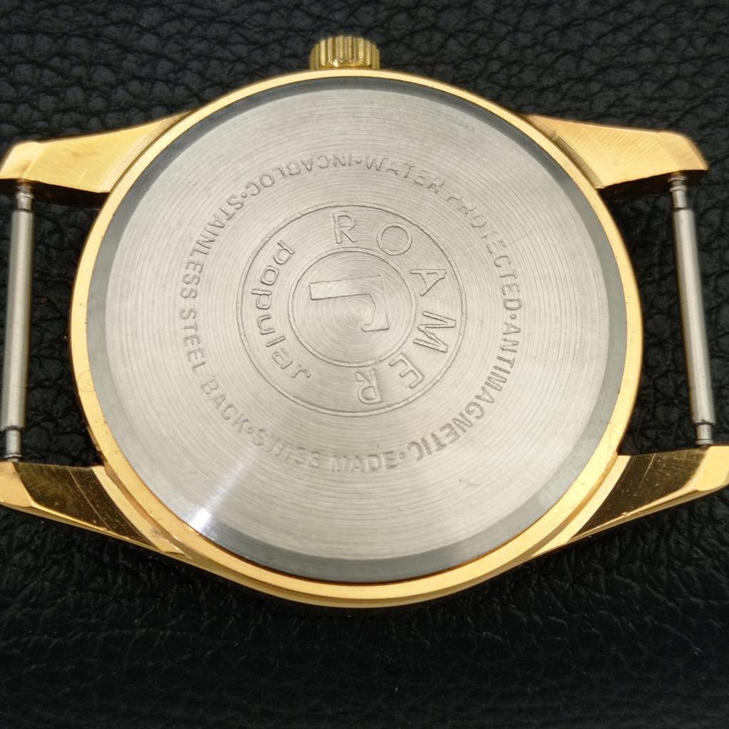 ROAMER SWISS MECHANICAL WRIST BLACK COLOR DIAL WATCH REFURBISHED a444886-1