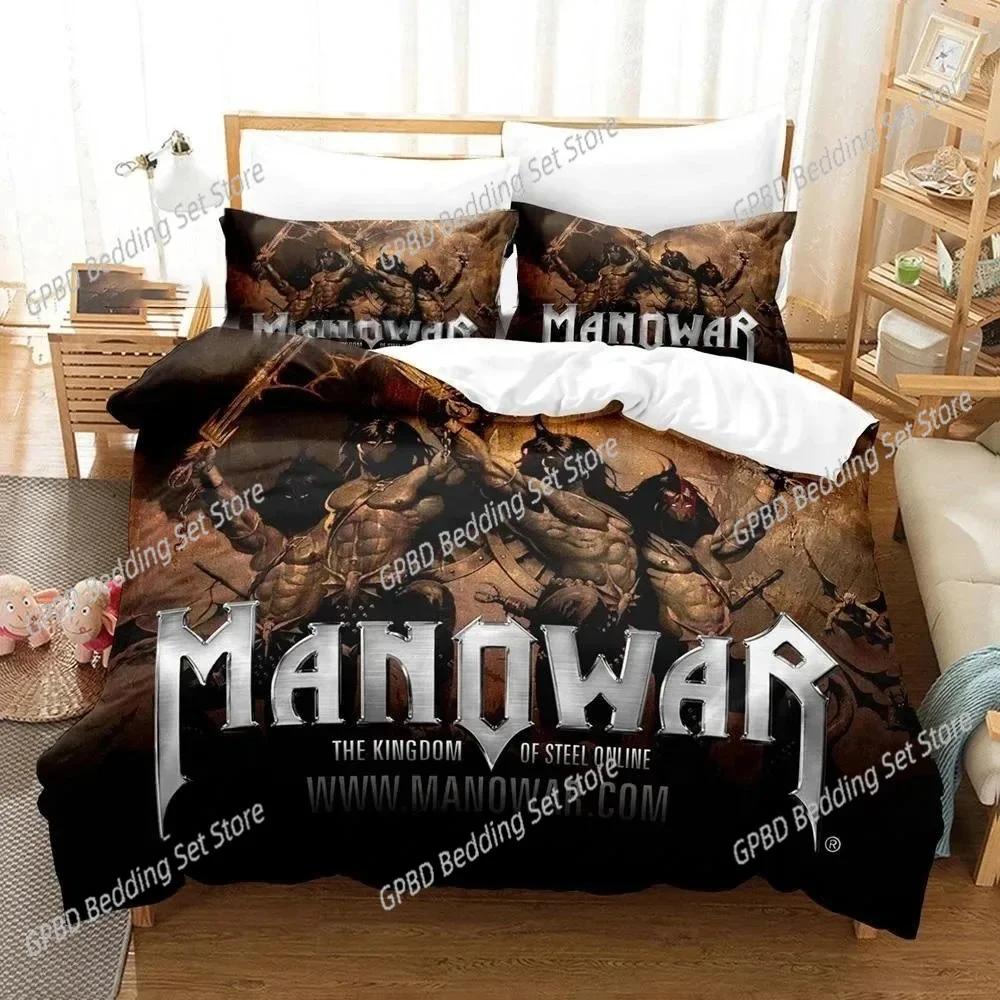 

Комплект постельного белья Manowar с 3D-принтом для мальчиков и девочек, размер Твин/Квин, пододеяльник, наволочка, постель, мальчики, взрослые, мода, домашний текстиль US King 264x228cm