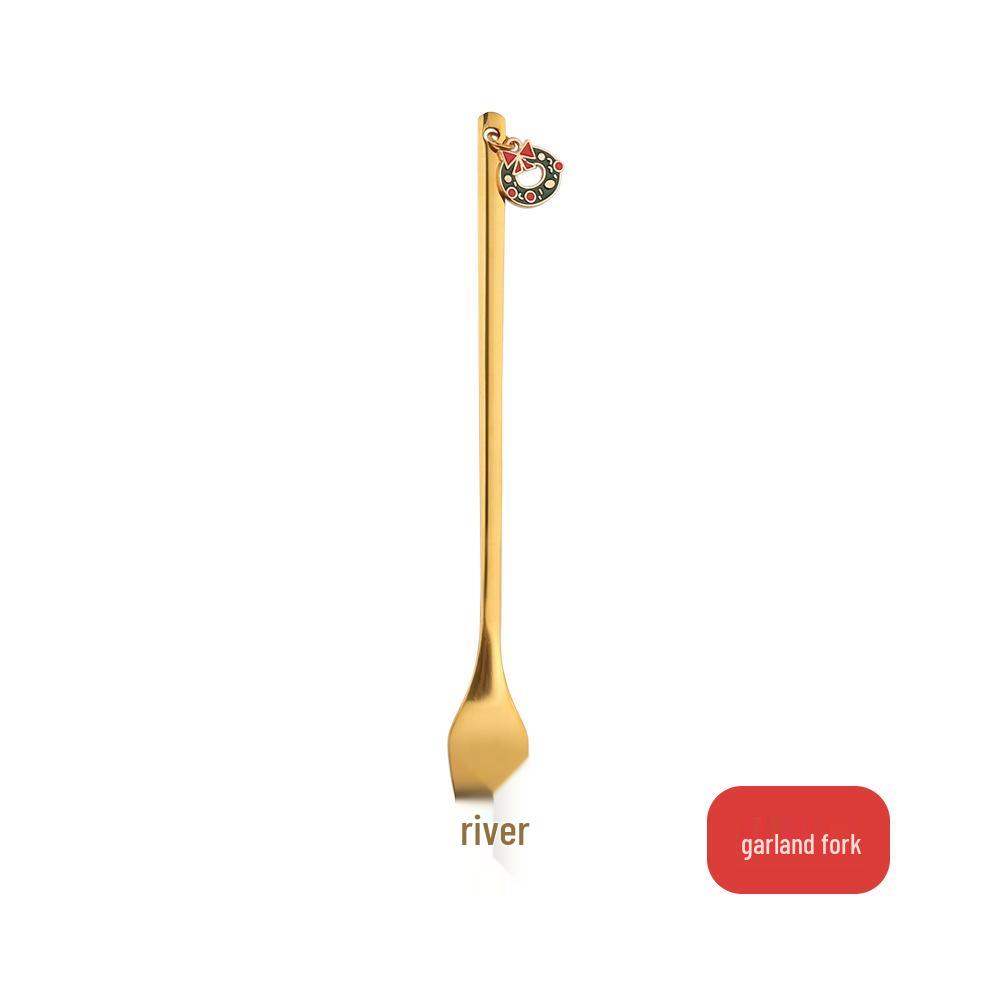 

J Креативный Рождественский Набор Ложка и Вилка с Оленями - Милый Подарок для Десерта и Размешивания Кофе