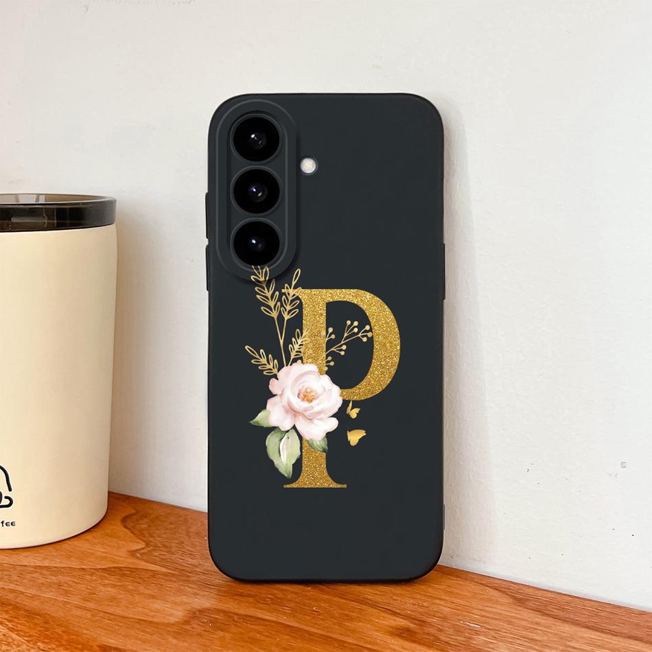 Flower Letter Phone Cover For Samsung S26 Ultra Case For Samsung S26 Plus Back Cover Soft Liquid Silicone Fundas For Galaxy S 26