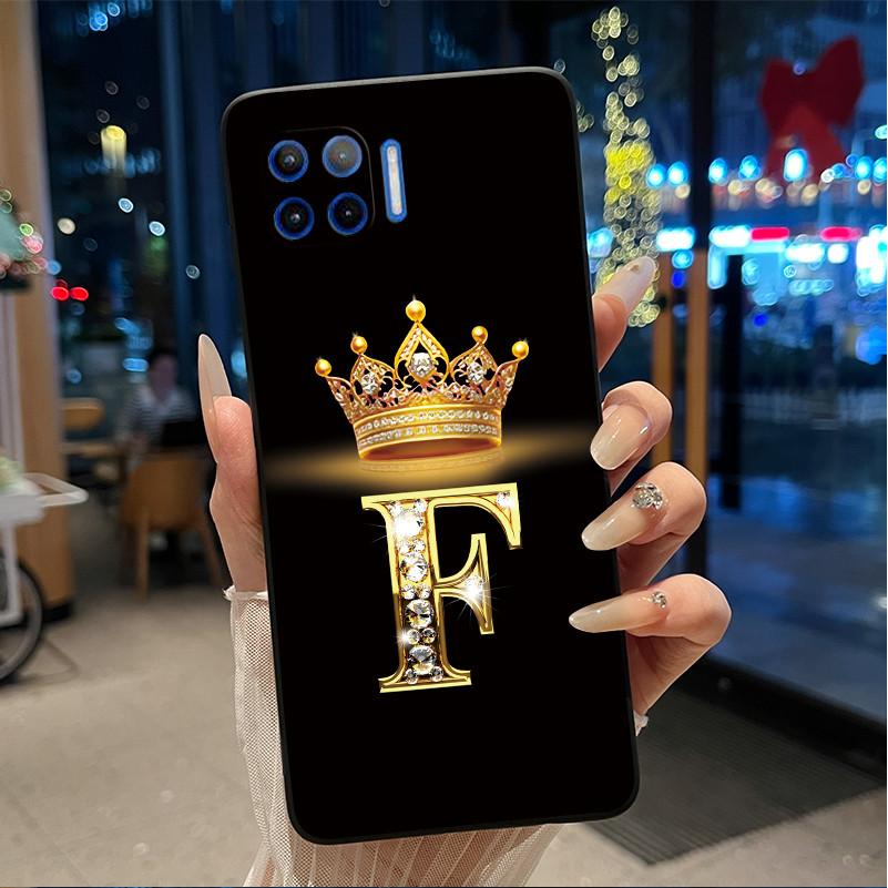 Initial Letter Couple Crown Phone Case For Motorola Moto G 5G Plus Bumper Silicone Black Case Protective Shockproof Soft Cover