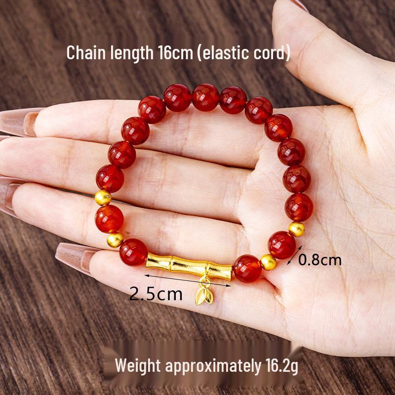 Трендовый браслет из бамбуковых бусин для женщин - Вьетнамское песочное золото, этнический стиль, долговечный цвет