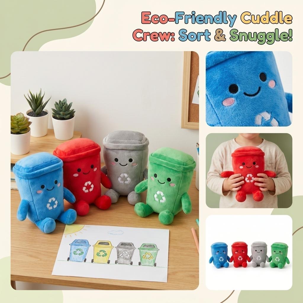 Creative Garbage Classification Plush Toys Set for Kids, 40 Pcs Soft Stuffed Animals, Educational Sorting Plushies,