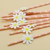 Creative Pink Daisy Party Straws with Decorative Card
