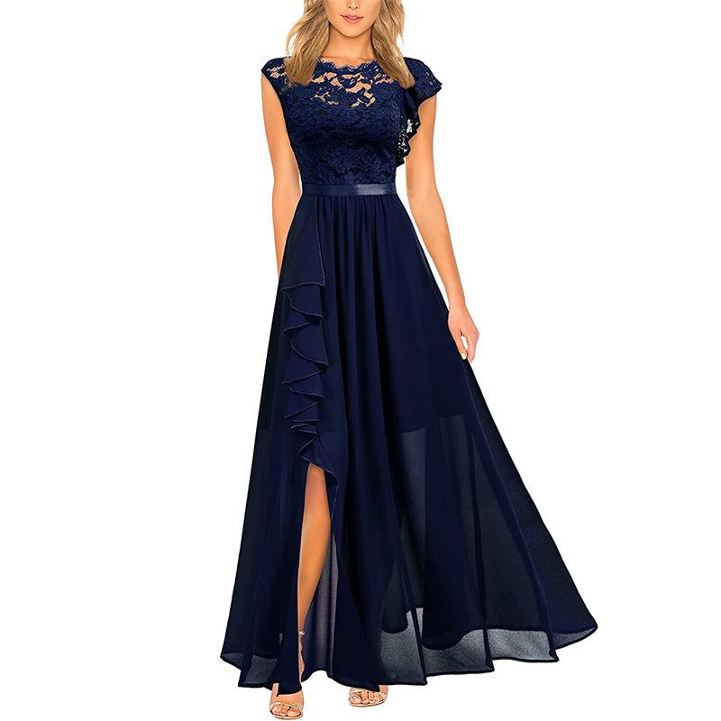 European & American Hot-Selling Lace Evening Dress, High Waist Long Skirt