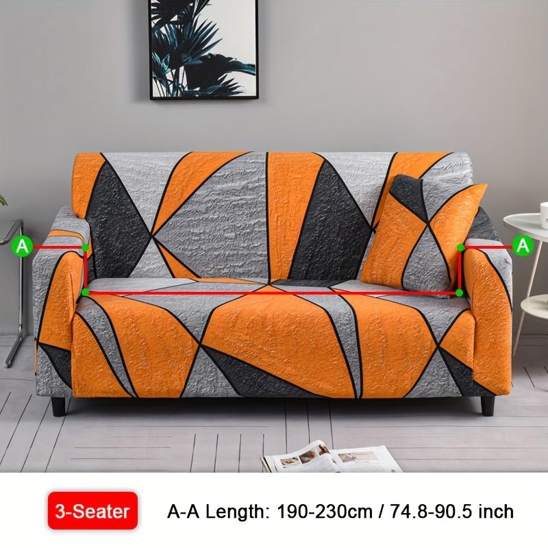 1PC Stretch Geometric Pattern Sofa Cover Printed Spandex Sofa Slipcover Couch Cover Furniture Protector For Bedroom Office Living Room Home Decor