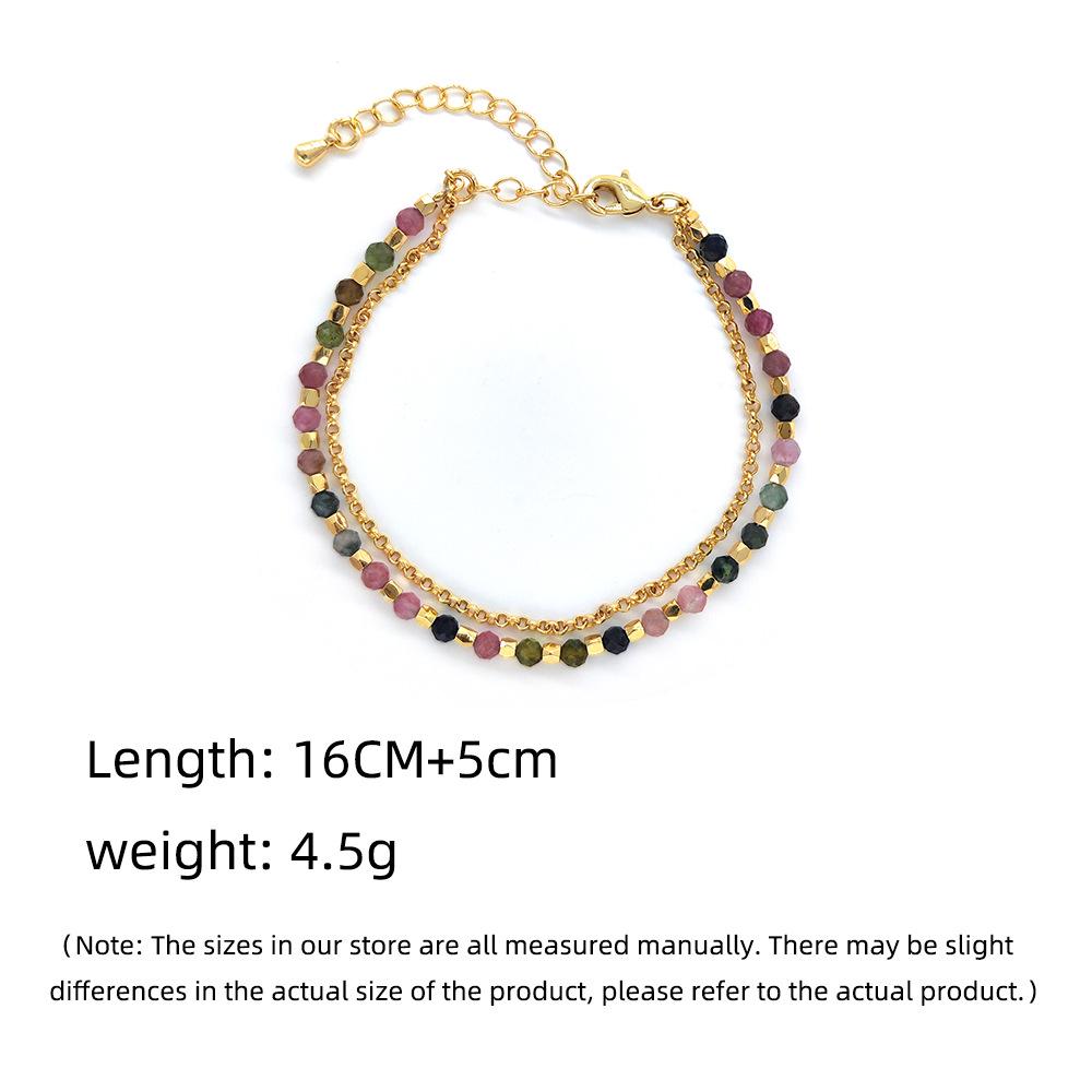 Women's Bohemian Multi-Layered Natural Tourmaline Beaded Bracelet