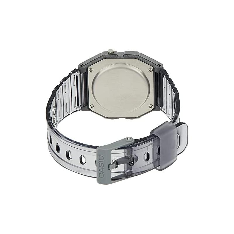 Casio DIGITAL series-square, trendy, cute, sports, waterproof, quartz movement, resin strap, Japanese and Korean watch, men's watch, gray F-91WS-8DF