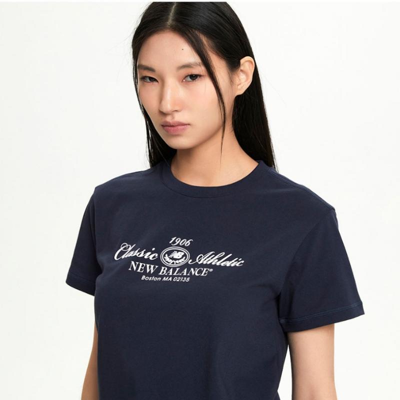 New Balance Nbnef2w212 Women Heritage Short Sleeve Tee  Navy 