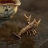 Pen Holder with Whisker Details Brass Lobster Figurine, Multifunctional Ornament for Tea Pet Lid Rest Brush Practical Desk Paperweight, Cute