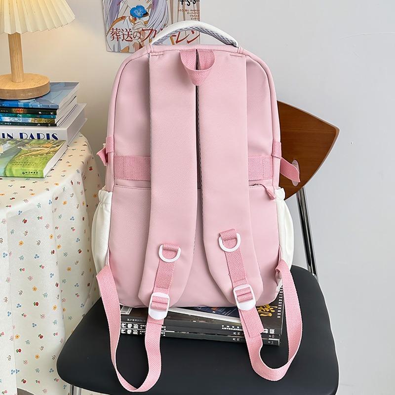High value, fresh and sweet contrasting color backpack, lightweight and large-capacity backpack for junior high school students
