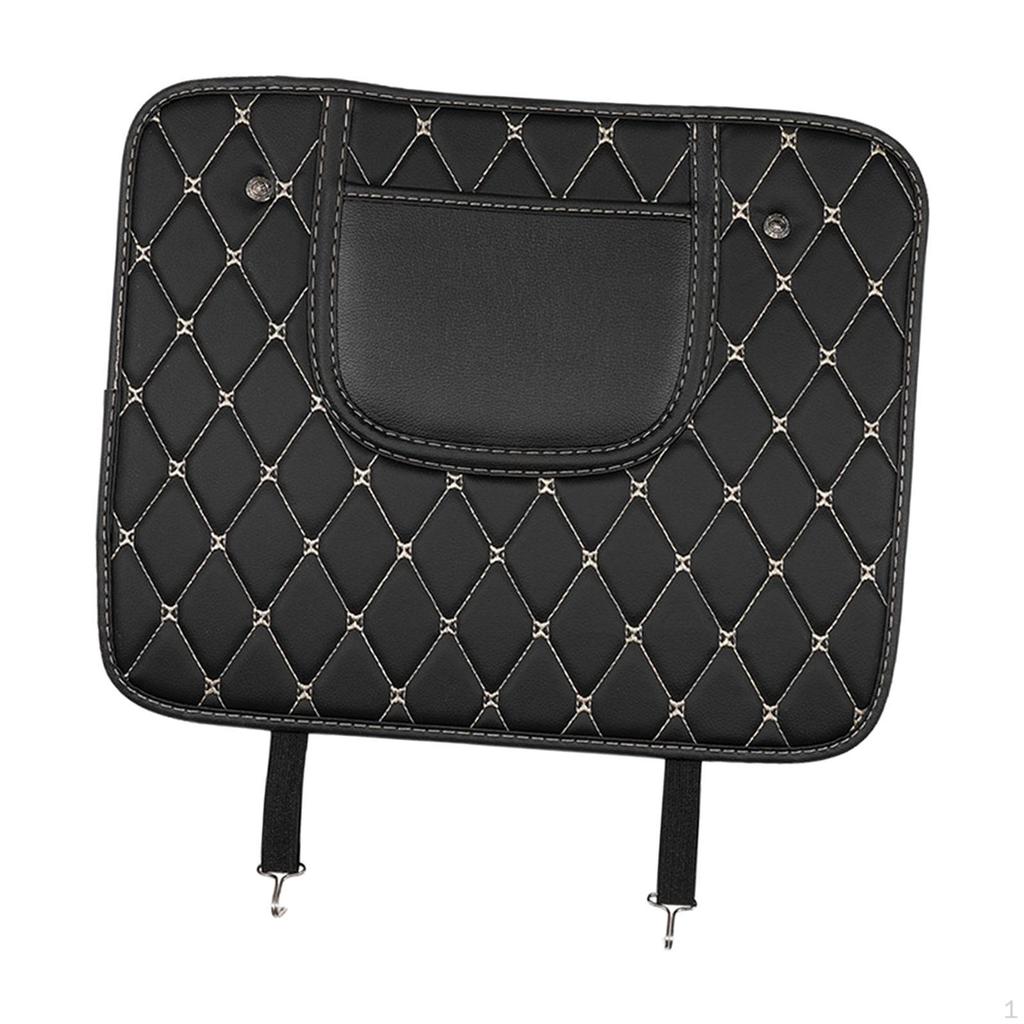 PU Leather Seat Anti Kick Mats Universal with Storage Bag Holder Waterproof for Truck