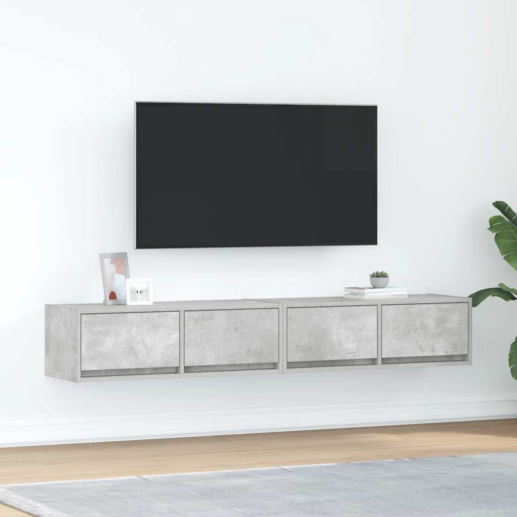 TV Cabinets 2 pcs Concrete Grey 80 x 31 x 25.5 cm Particleboard