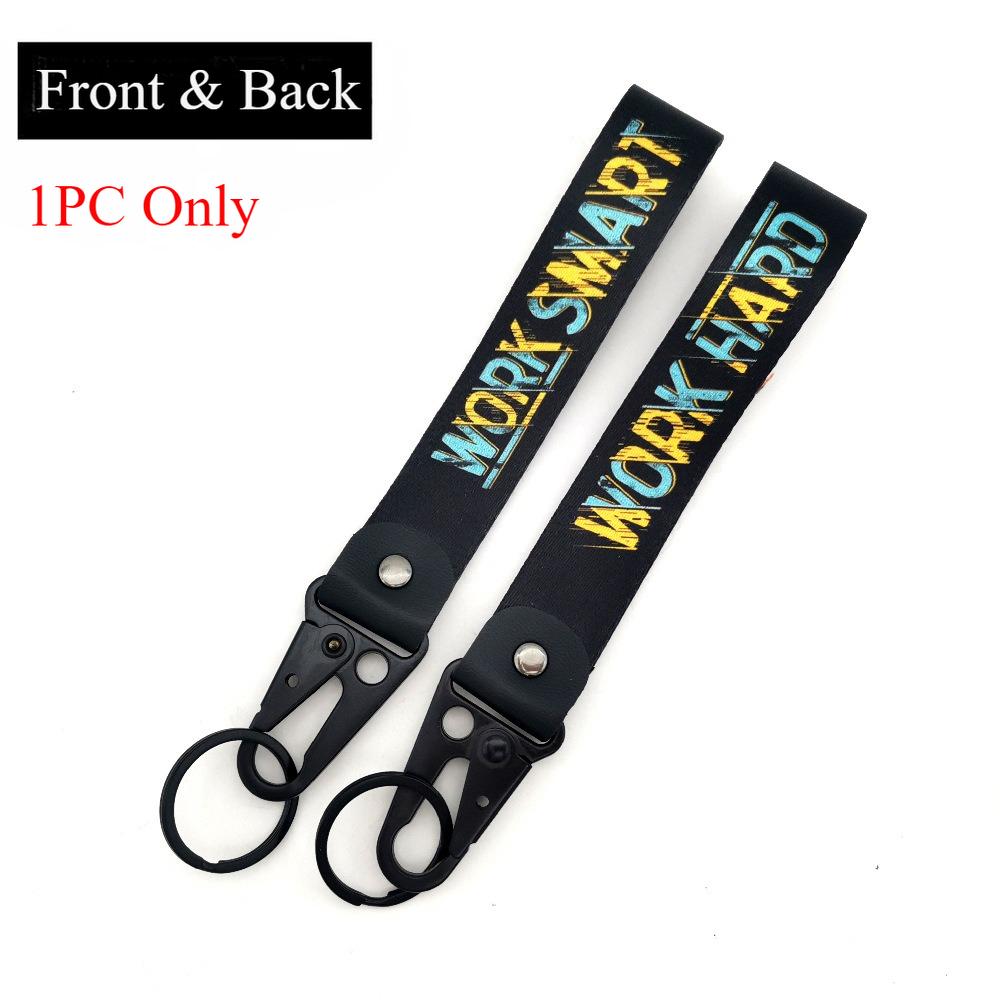 New JDM Keychain Japanese Nylon Key Tags Moto Keychain Inspirational Keyring Car Lanyard JDM Motorcycle Key Strap