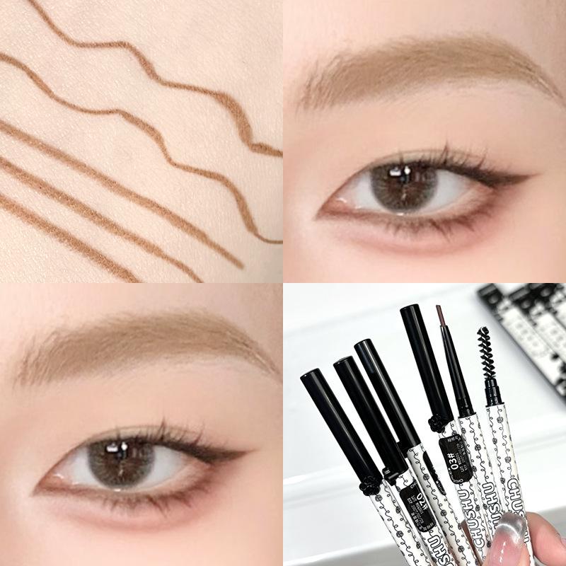 

Ультратонкий карандаш для бровей 3-в-1 и контурная подводка для глаз: Водостойкий, Не размазывающийся, Потостойкий 0.1g