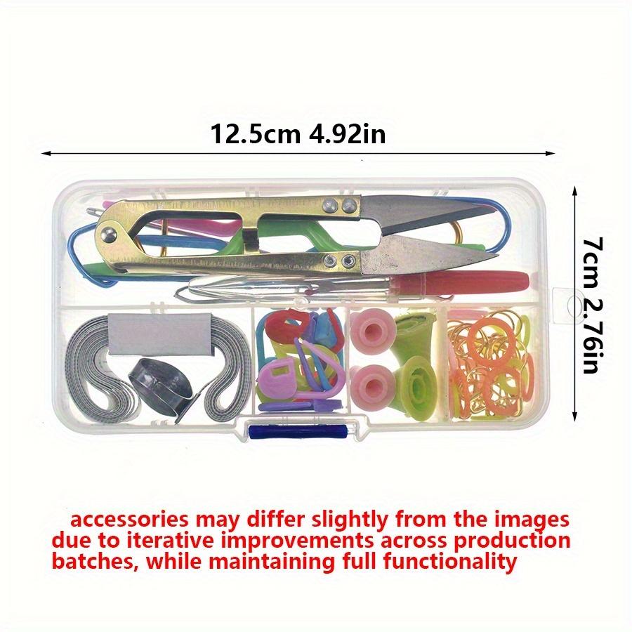 52pcs/set Complete Knitting Crochet Accessories Kit with Stitch Markers, Row Counter, Needles & Storage Box JXB