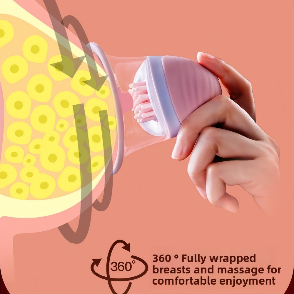 Vakuový masážní přístroj na zvětšení prsou, vibrační, rotační jazyk, lízání, vakuová pumpa, masáž prsou, stimulace bradavek, masturbátor, sex