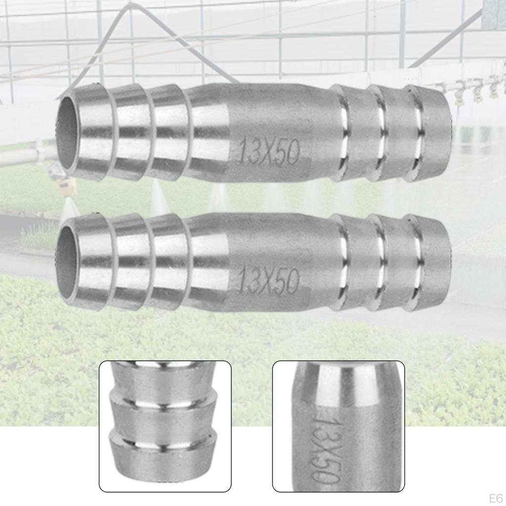 2 Pieces Barb Splicer Mender Hose Connector Barbed Straight Watertight Stainless Steel for Water