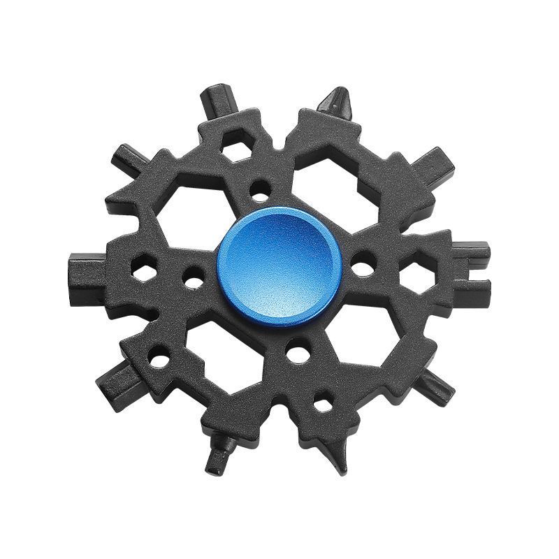 Multi Functional 23 in One Fingertip Gyro Decompression Toy Snowflake Wrench Portable Outdoor Combination Maintenance Tool