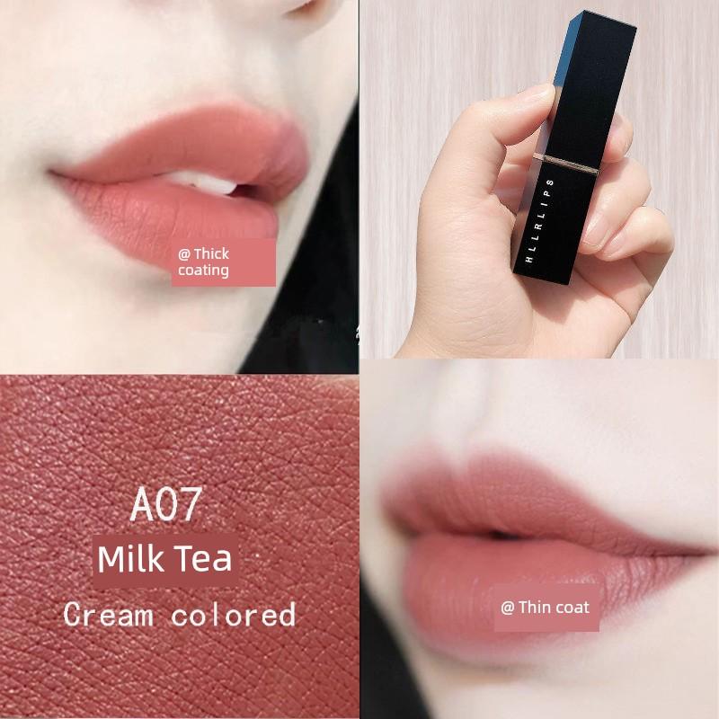 Women's Team Peach Pink Lipstick Matte Velvet Lipstick Long-Lasting Fadeless Pink Genuine Goods Niche Style Brand Peach Pink