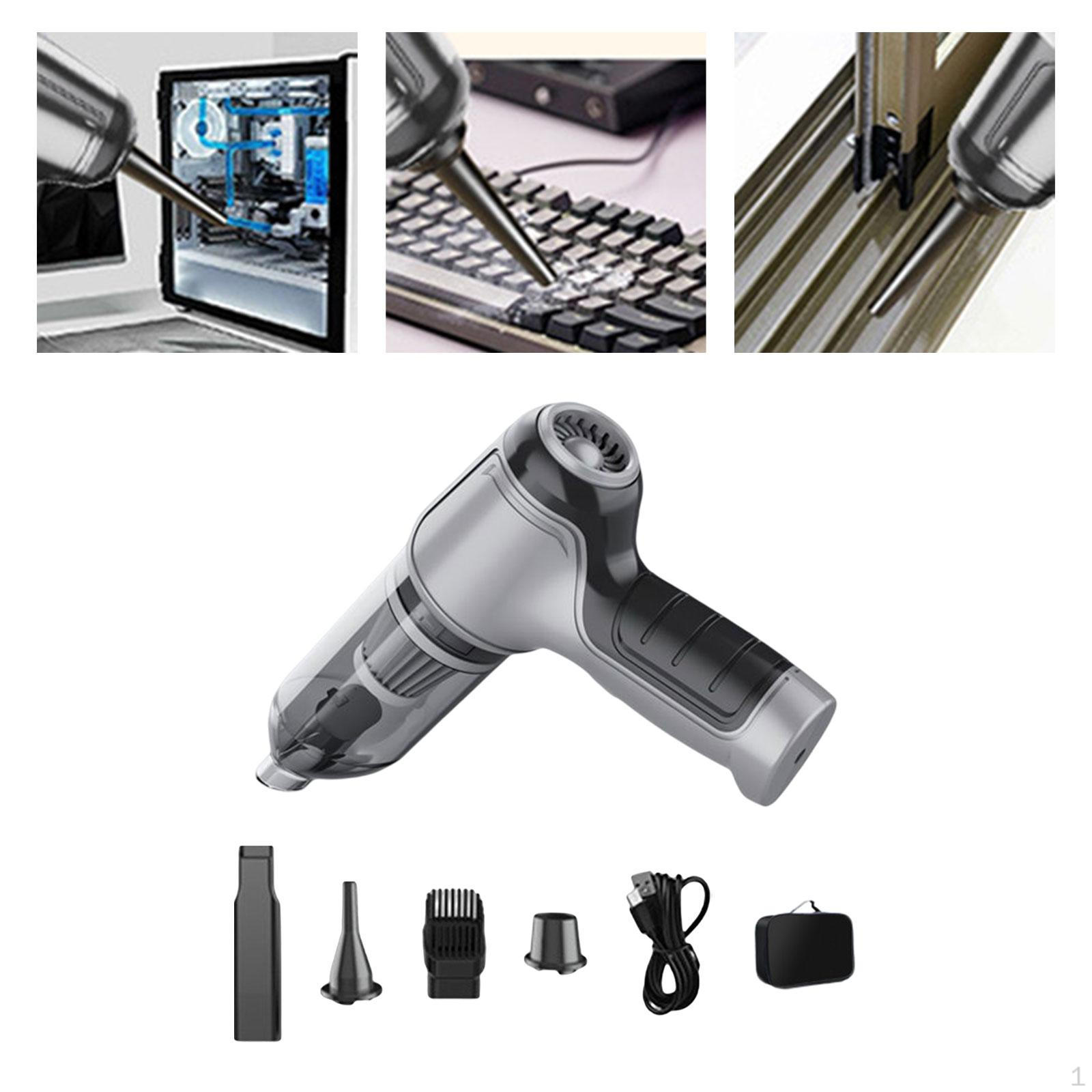 

Car Vacuum Cleaner Charging High Dust Blower Handheld Lightweight Portable for Keyboard Gray Six Parts