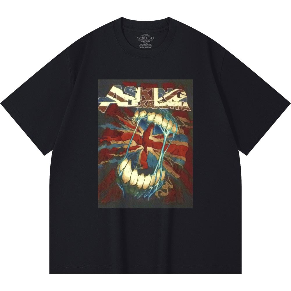 230 Gsm 100% Cotton Heavy Metal T-Shirt Rock Band Popular Music Print Unisex Heavy Cotton T Shirt