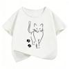 Cute Cat Paw Children's T-Shirt Summer Short Sleeve Cartoon Boys and Girls Clothing