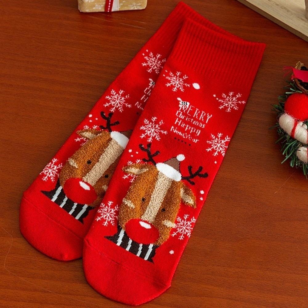 Cartoon Coral Fleece Socks Santa Claus Bed Socks New Sleep Stockings  Autumn and Winter