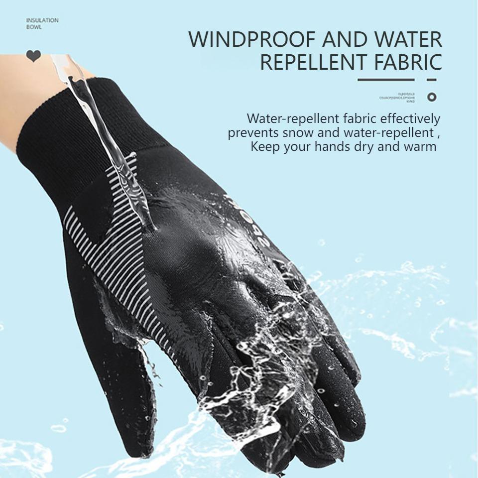 Kinder Dicke Warme Winddichte Handschuhe für Jungen und Mädchen Outdoor Radfahren Sport Silikon Anti-Rutsch-Handschuhe Elastischer Handgelenkschutz