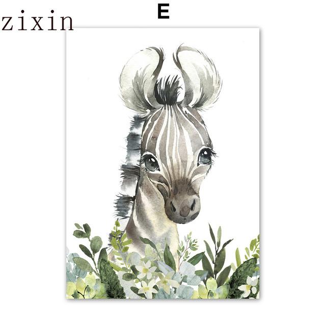 Niedlicher Löwe, Giraffe, Zebra, Gepard, Dschungeltiere, Wandkunst, Leinwand, nordische Poster, Malerei und Drucke, Wandbilder, Kinderzimmer-Dekoration