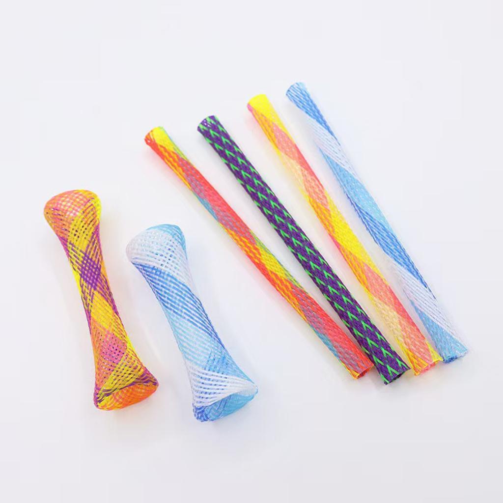 5pcs Random Elastic Spring Cat Toy Stretchy Colorful Tube for Scratching and Biting 13cm 0.8cm PET Material Kitten Play Toy