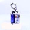 NATURAL Blue Sapphire 18 Ct CERTIFIED 925 Sterling Silver Oval Gemstone Pendant
