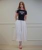 Keulleiseu Retro Slim Fit Color Block Short Sleeve T-Shirt_White