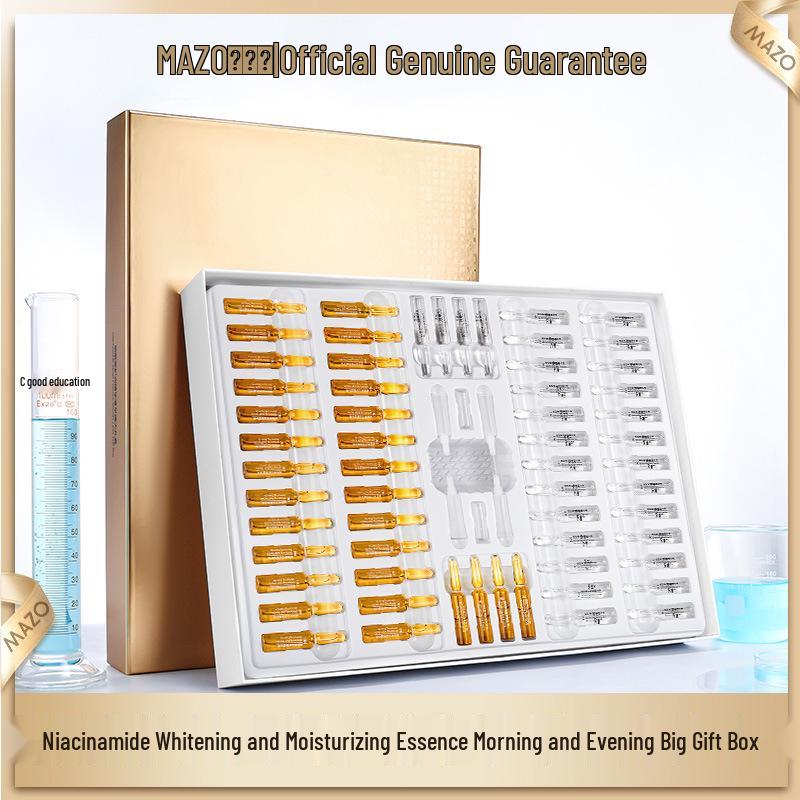 MAZO Niacinamide Hydrating Essence Set: Morning & Evening Moisturizing Skincare for Autumn & Winter.